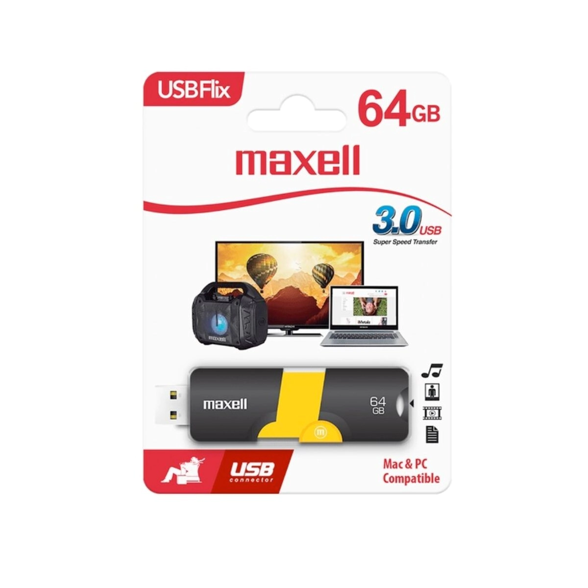 PENDRIVE MAXELL FLIX 64GB NEGRO/DORADO