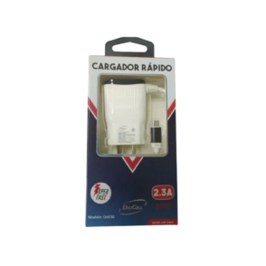 CARGADOR VIAJERO 2.3A 2USB C/CABLE MICRO USB DA630