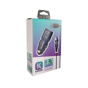 CARGADOR 12V KARSEN ESTRUENDO 3.1A TYPE-C NEGRO
