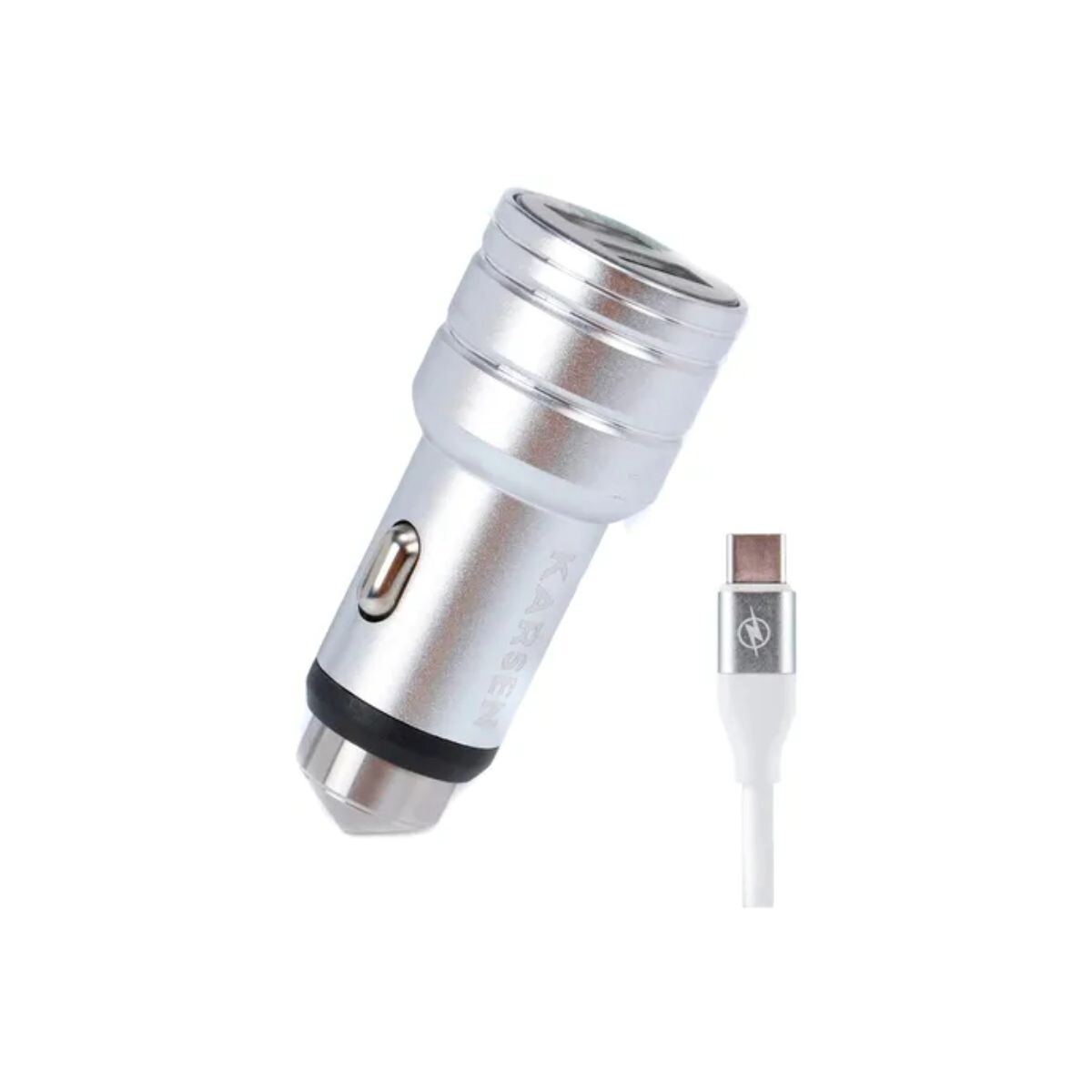 CARGADOR 12V KARSEN ESTRUENDO 3.1A TYPE-C PLATEADO