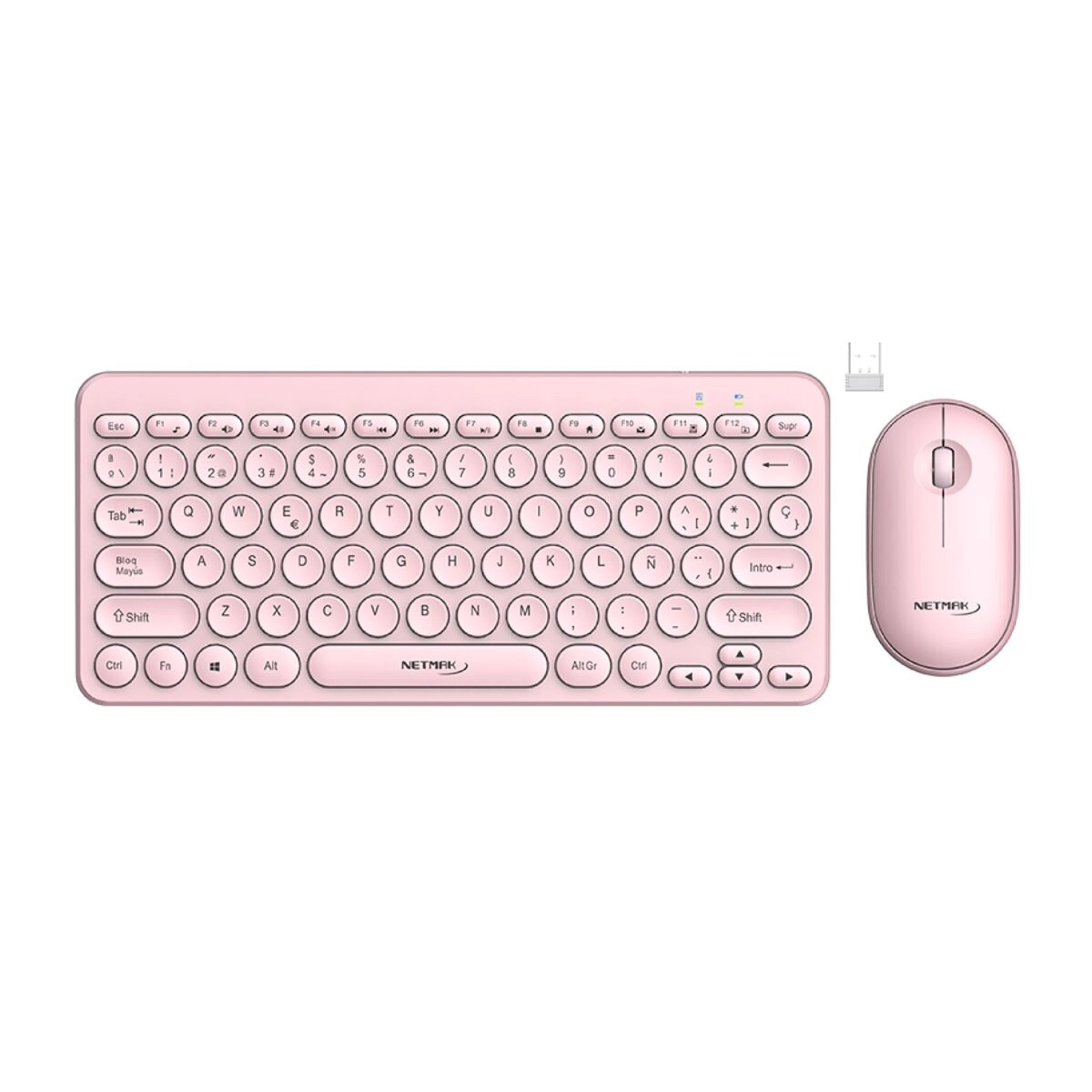 MOUSE + TECLADO INALAMBRICO NETMAK NM-KB850-P ROSA
