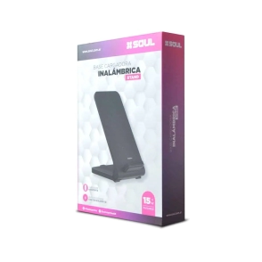 CARGADOR INALAMBRICO SOUL S100 STAND2 PLEGABLE 15W NEGRO