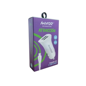 CARGADOR AUTO MIXOR MOD42 ATRACCION 3.1AMP 2USB