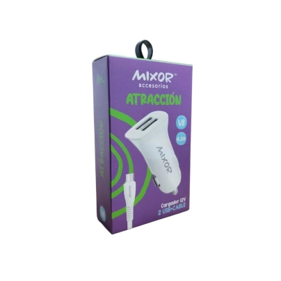 CARGADOR AUTO MIXOR MOD42 ATRACCION 3.1AMP 2USB