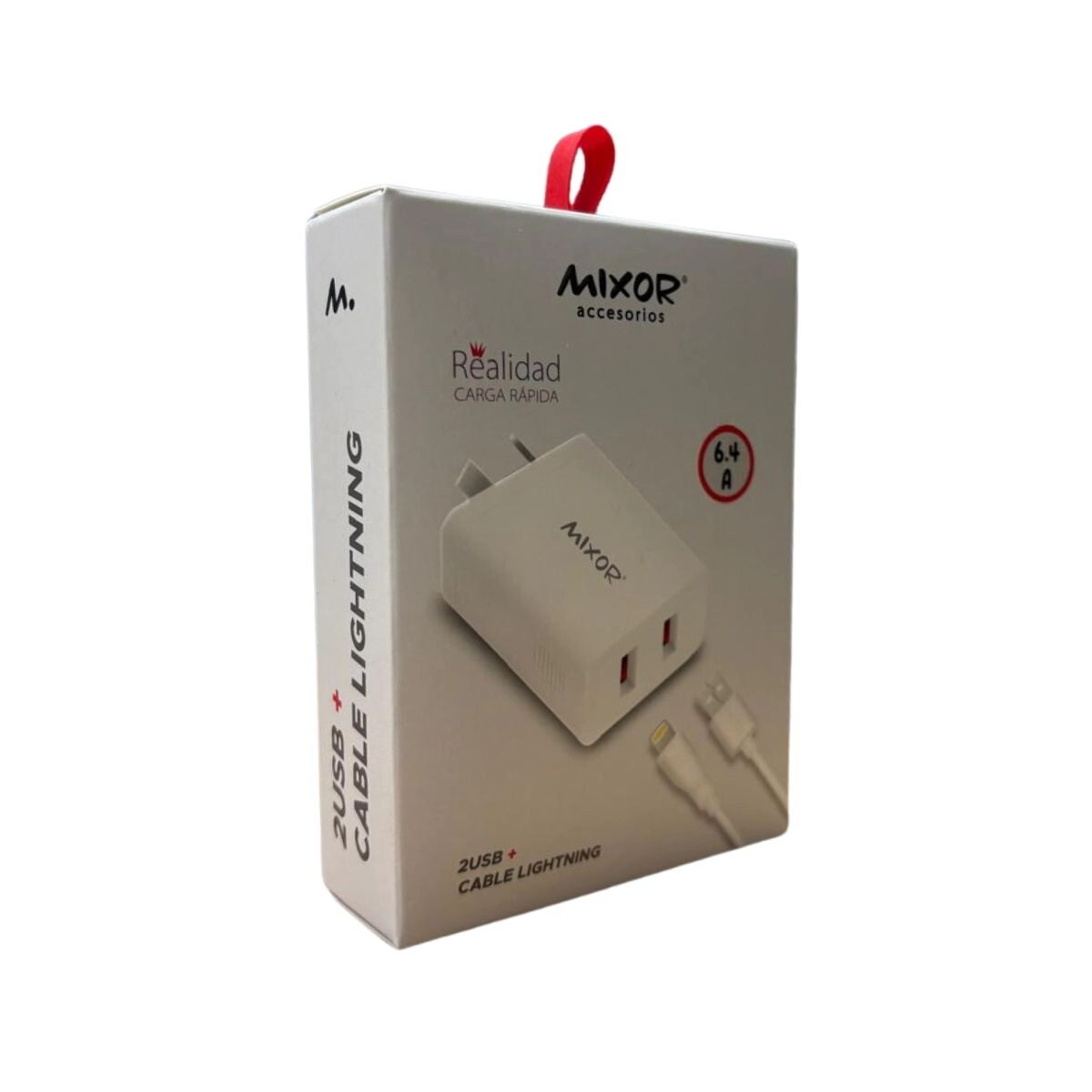 CARGADOR MIXOR REALIDAD 2 USB + CABLE 4.4 AMP LIGHTNING