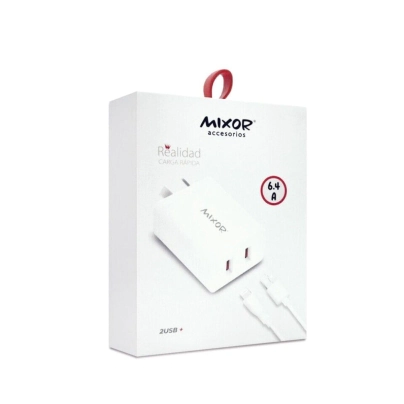 CARGADOR MIXOR REALIDAD 2USB + CABLE IPHONE 45W