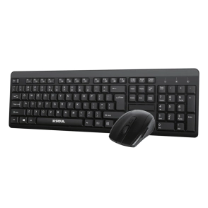 KIT TECLADO + MOUSE SOUL INALAMBRICO OFFICE C100 NEGRO