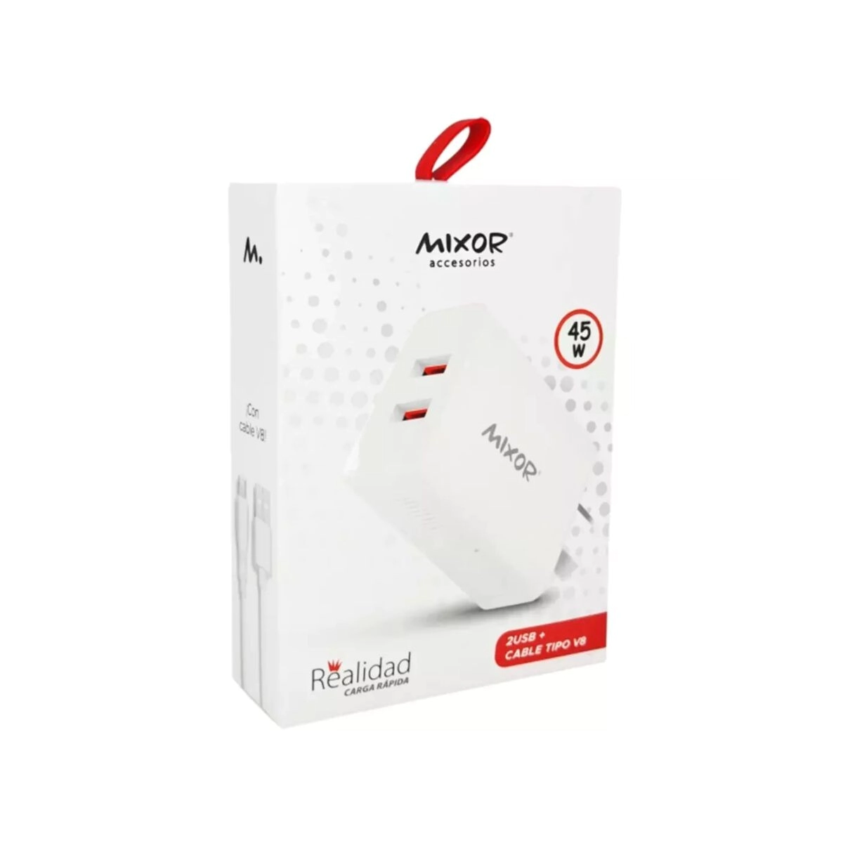 CARGADOR MIXOR REALIDAD 2USB + CABLE MICRO USB 45W