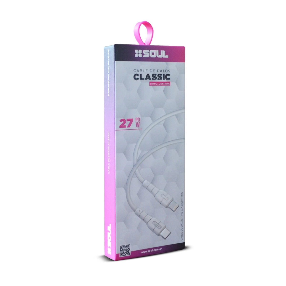 CABLE CLASSIC SOUL 2MTS TYPE-C A LIGHTNING PD 27W