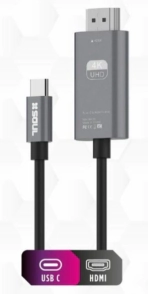 ADAPTADOR SOUL VIDRIO TYPE-C A HDTV 4K adap's04