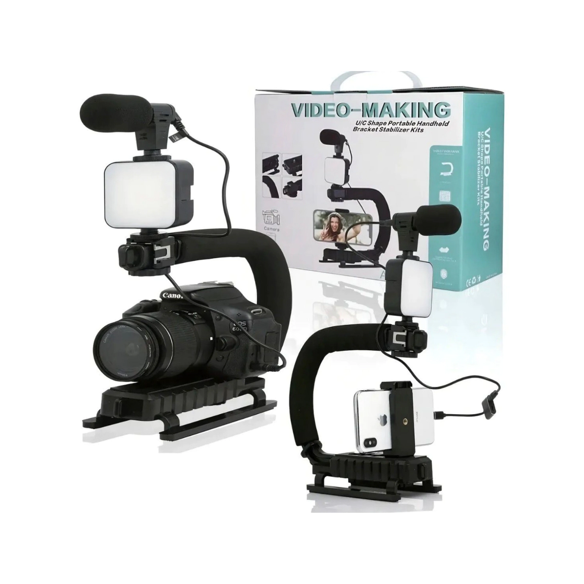 KIT ESTABILIZADOR LUZ + TRIPODE + AGARRE + MIC AY-49U