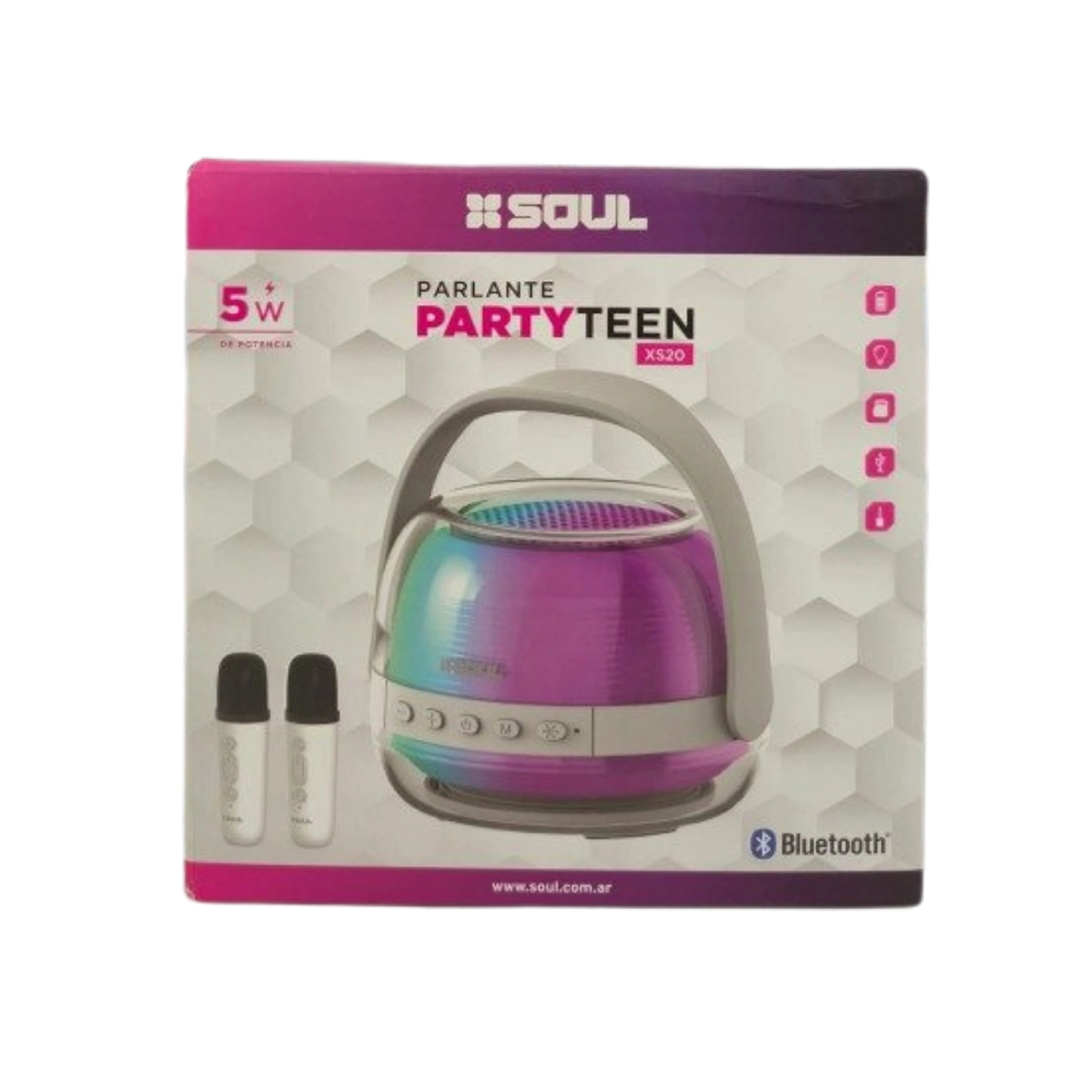 PARLANTE SOUL BT PARTY TEEN C/2 MIC 5W BLANCO XS20BL