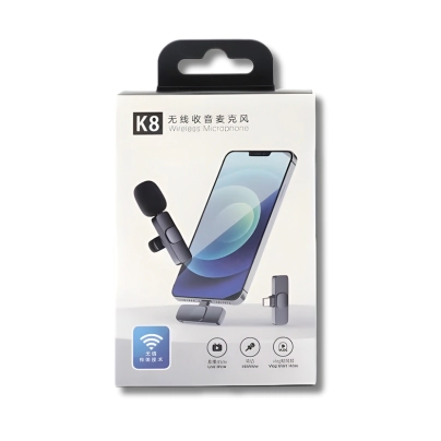 MICROFONO CORBATERO K8 TYPE-C 1MIC + ADAPT TYPE C