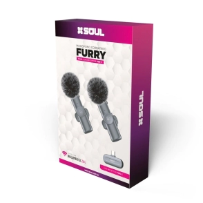 MICROFONO SOUL CORBATERO FURRY INALAMBRICO X2 TYPE-C MIC'FCT2