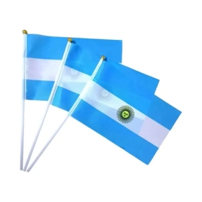 BANDERA ARGENTINA POLIESTER C/ VARILLA 20X28CM