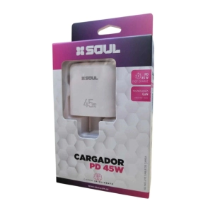 CARGADOR VIAJERO SOUL FC USB+PD 45W GAN S/CABLE CVQ'USBPD45