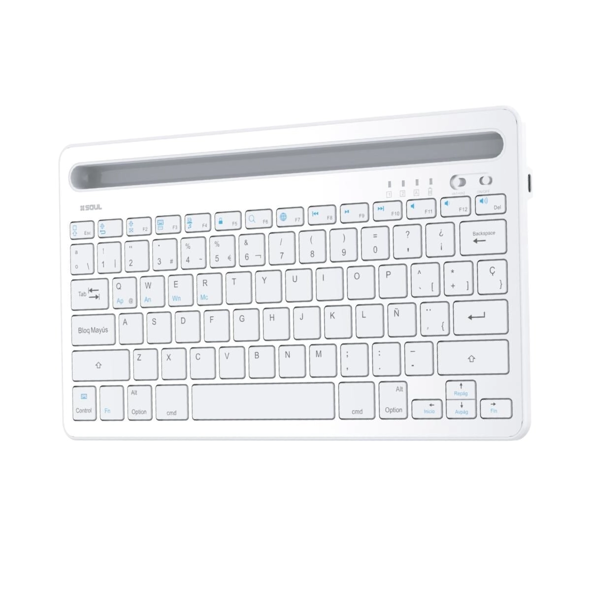 TECLADO SOUL BT MULTIPLATAFORMA 29X16X2CM BLANCO per'kbt03bl