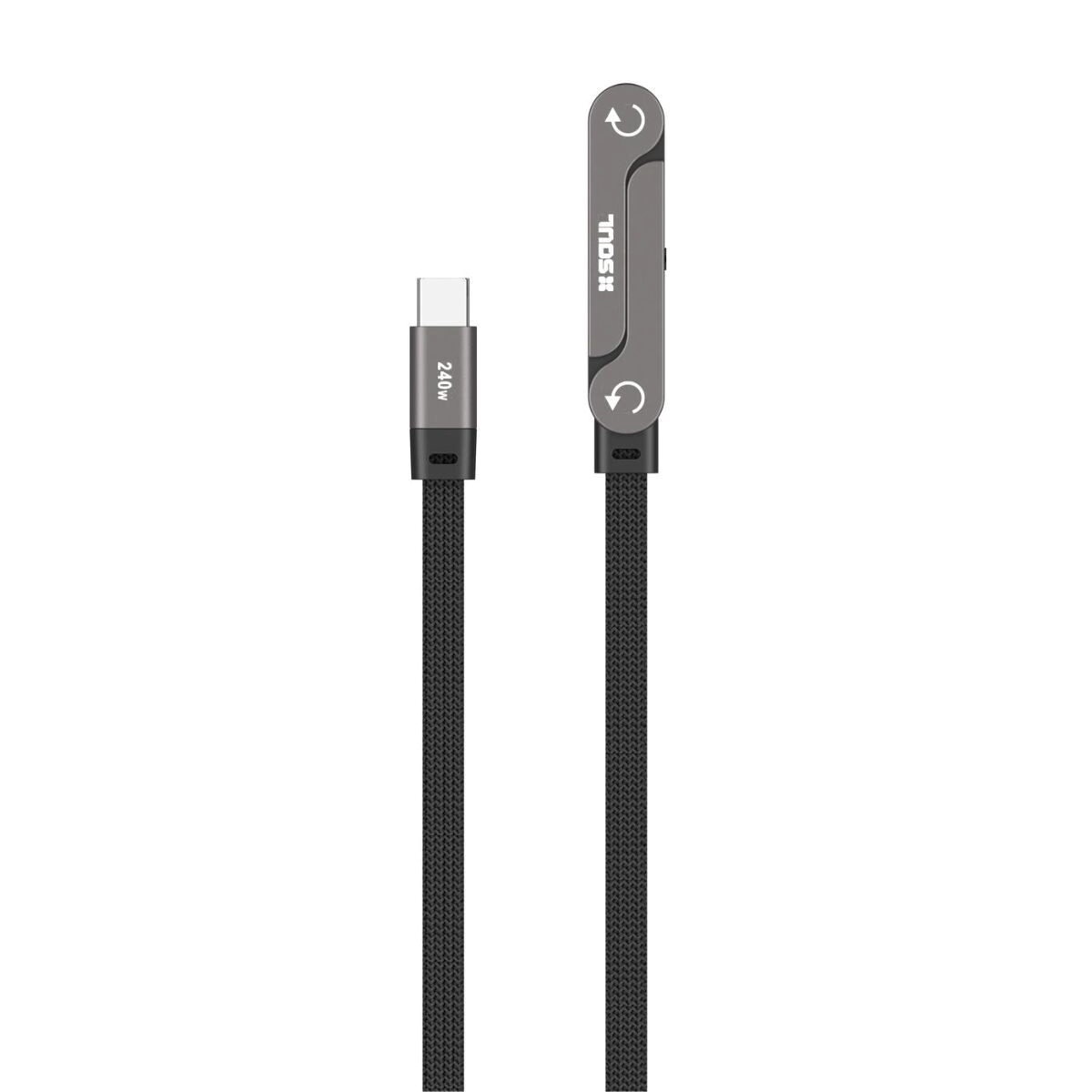 CABLE SOUL C/SOPORTE TYPE-C A TYPE-C 240W NEGRO USB'SOPCCNE
