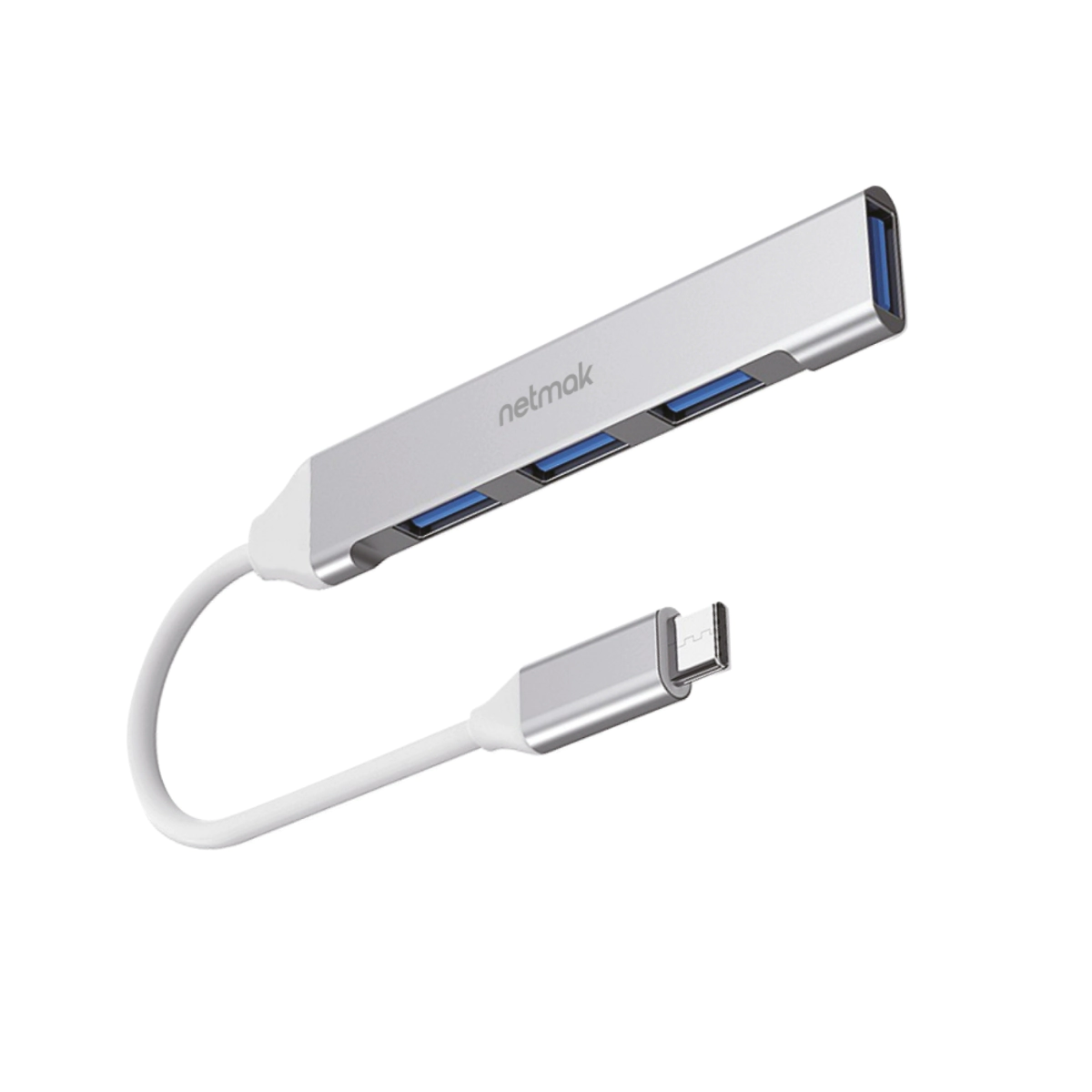 ADAPTADOR NETMAK HUB TYPE-C A 3 PUERTOS USB 2.0 + 1 NM-AC09