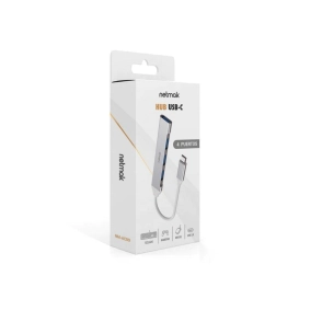ADAPTADOR NETMAK HUB TYPE-C A 3 PUERTOS USB 2.0 + 1 NM-AC09