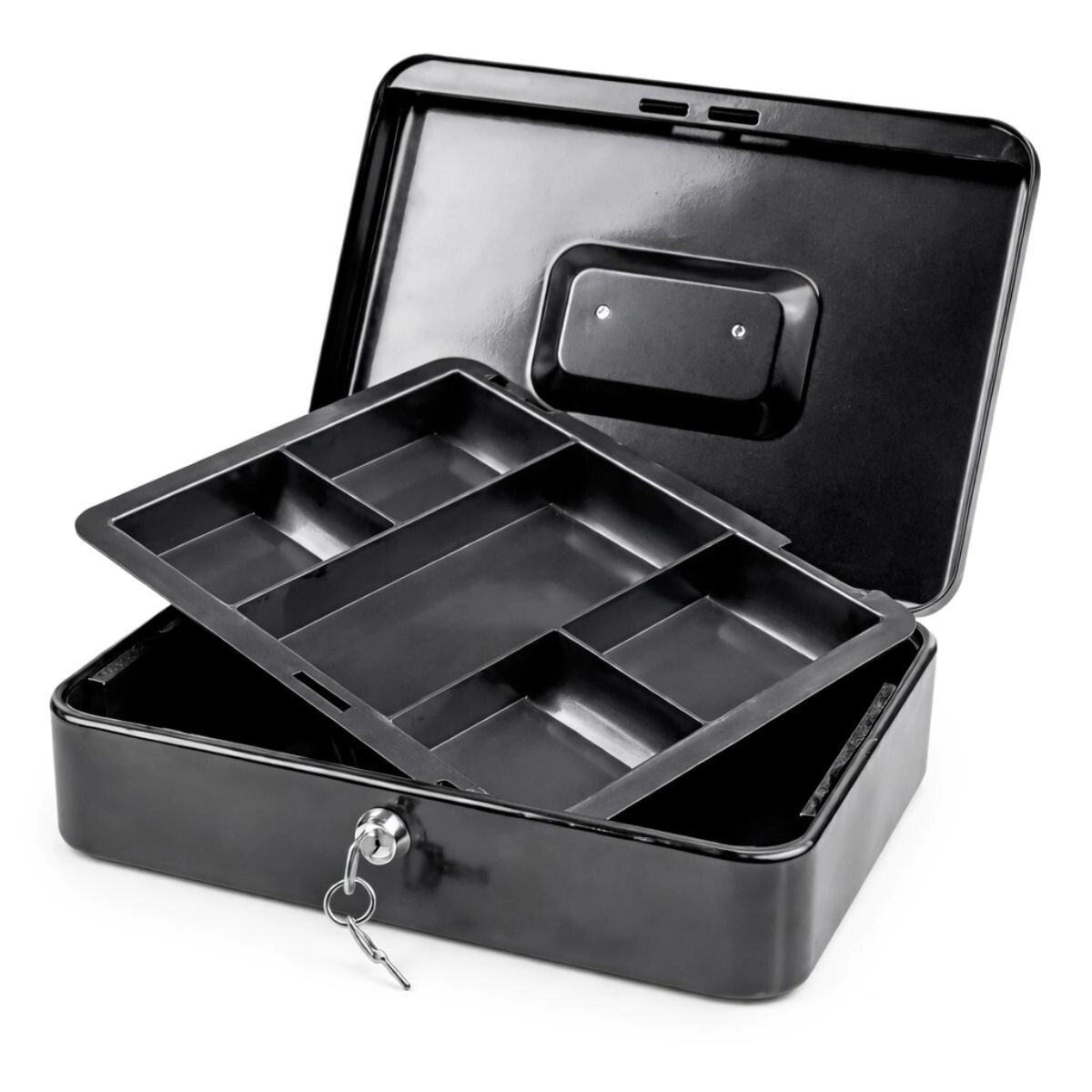 COFRE-30X25X9-BK COFRE PORTAVALORES CON BANDEJA NEGRA GLOBAL