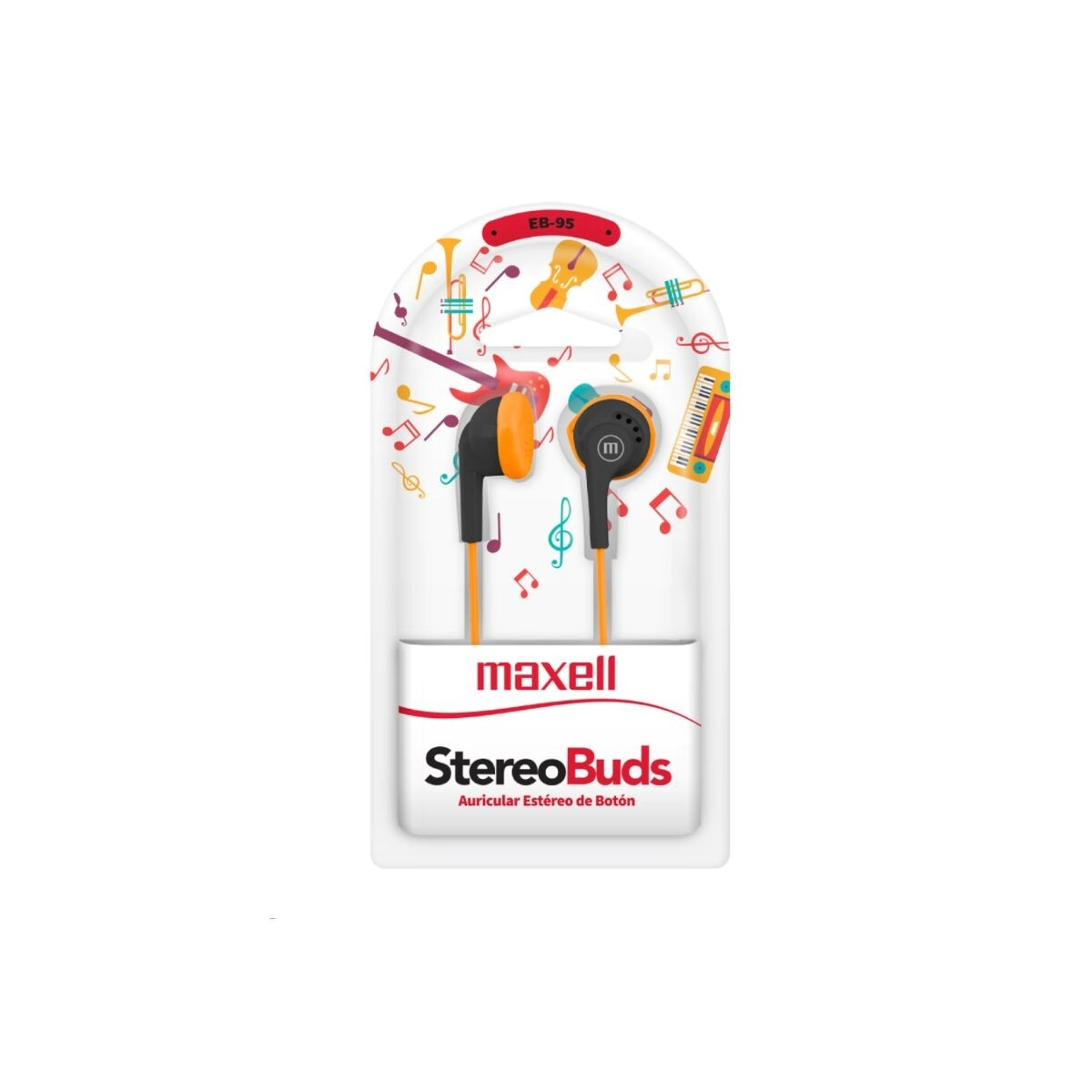 AURICULAR STEREO MAXELL EB-95 NEGRO/NARANJA